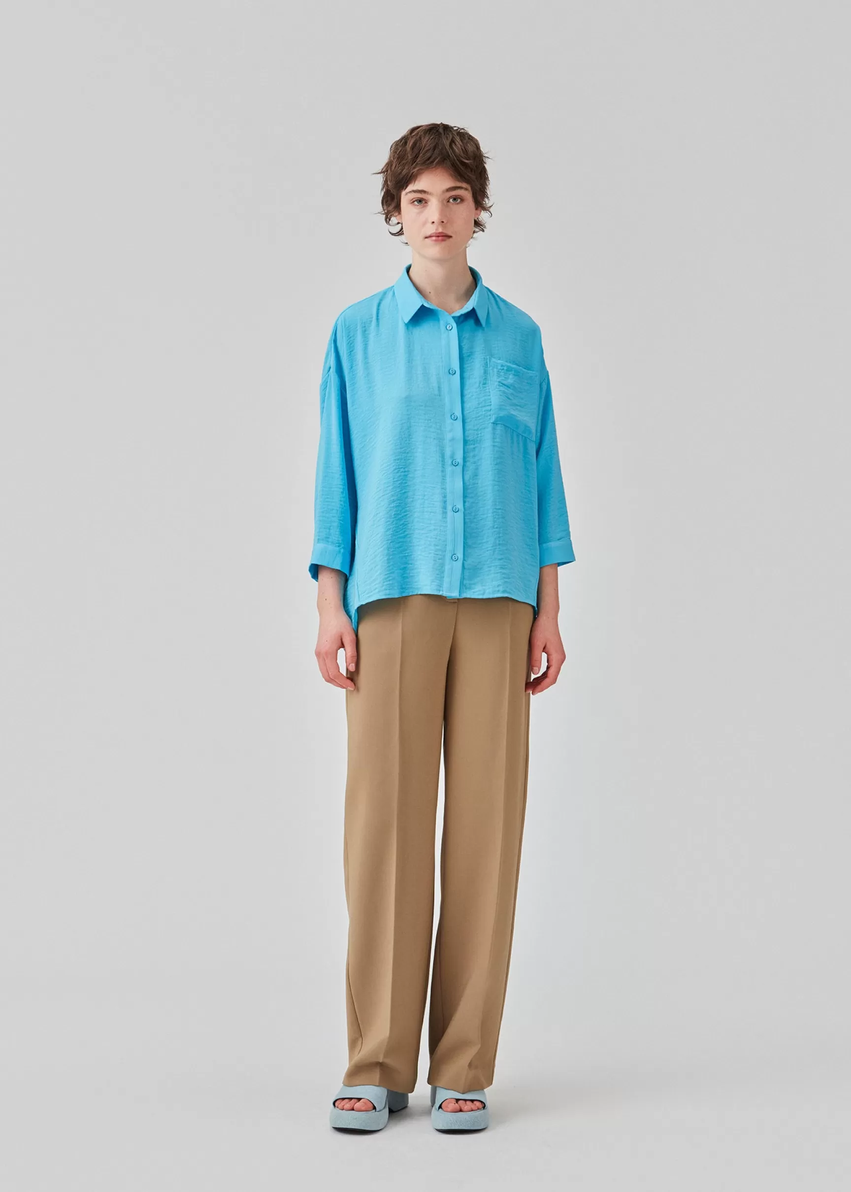 Outlet Modström Alexis shirt - Pool Blue PoolBlue