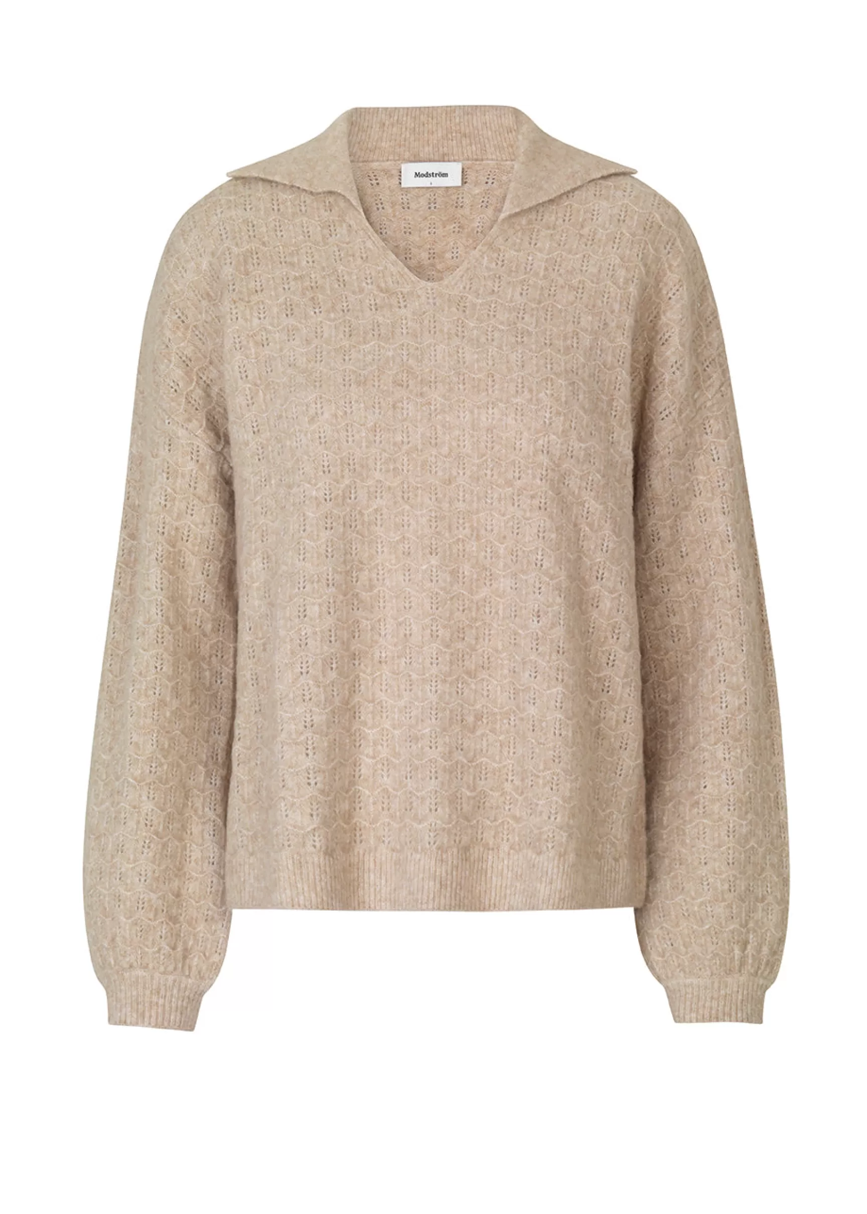 New Modström AlvesMD v-neck - Beige melange Beigemelange