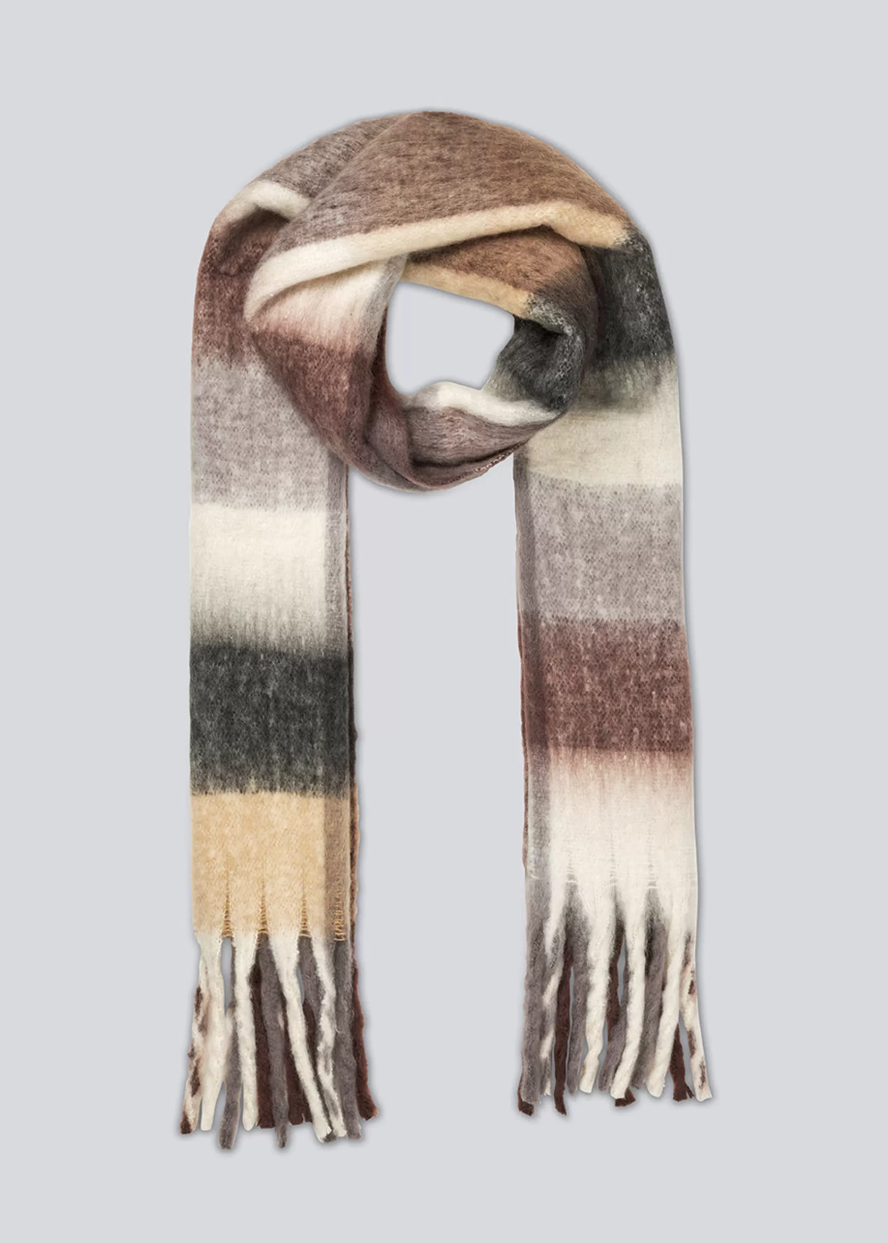 Best Modström ArisMD check scarf - Warm Grey Knit Check WarmGreyKnitCheck