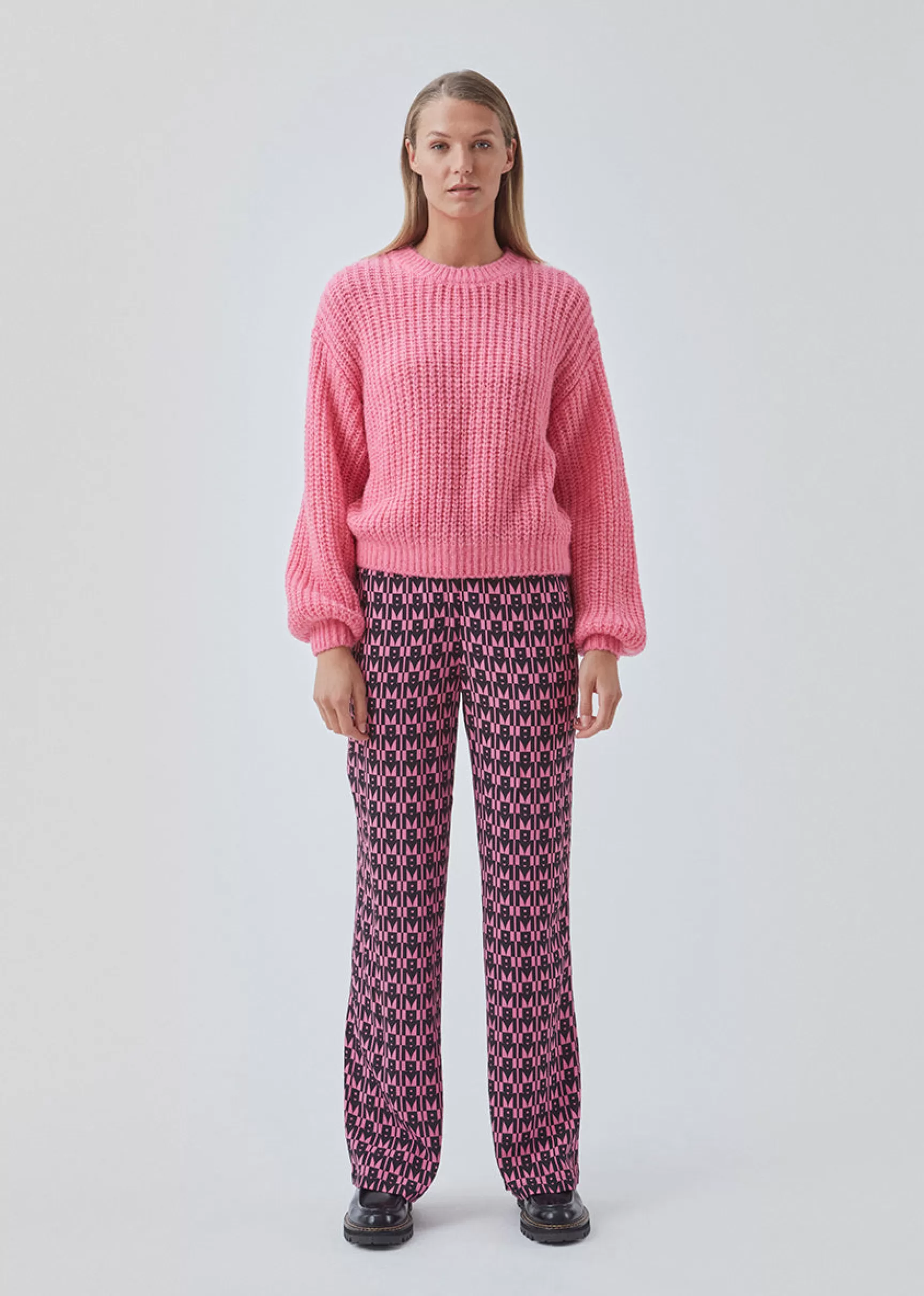 New Modström BorysMD print pants - Graphic Heart Cosmos Pink GraphicHeartCosmosPink