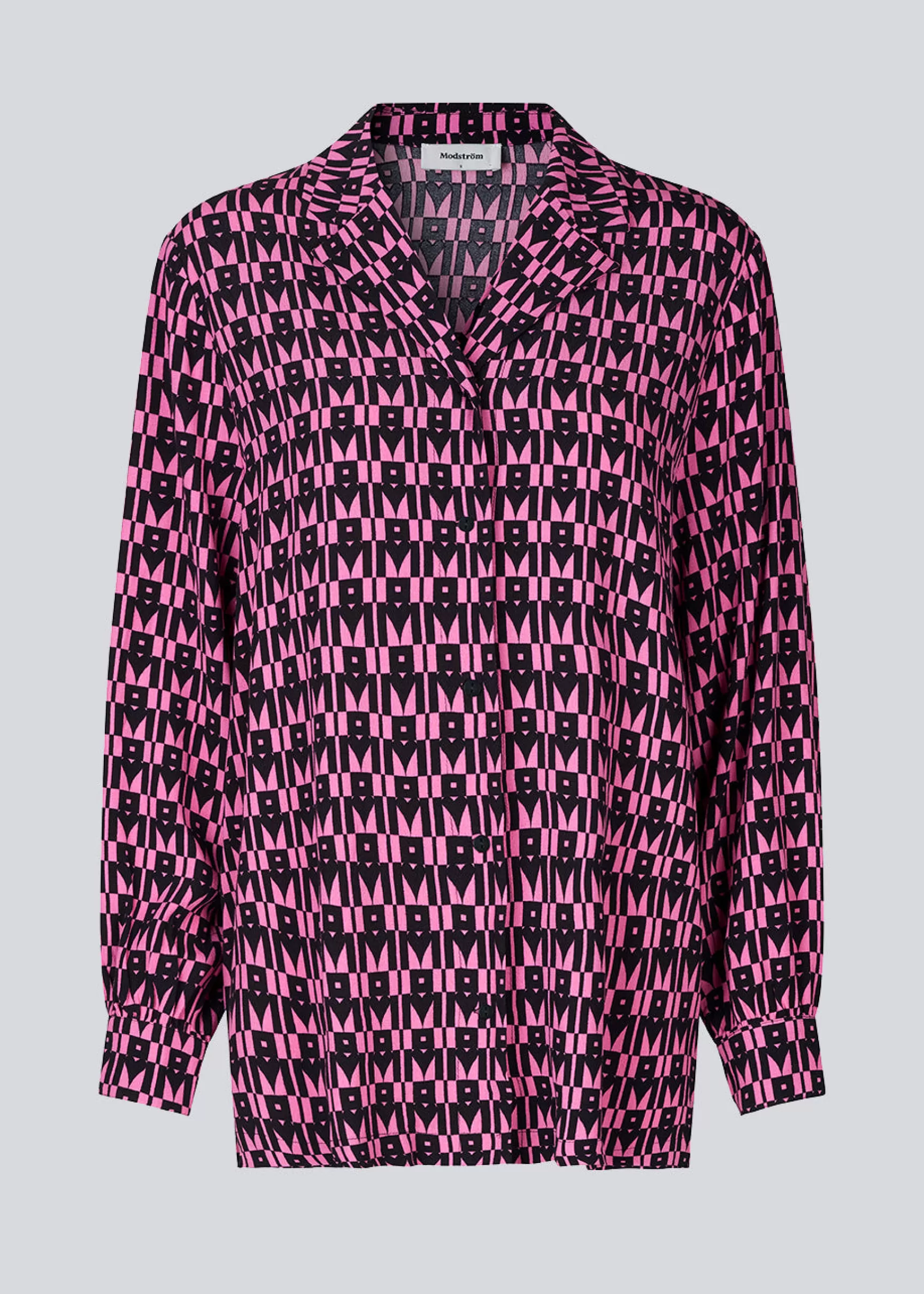 Fashion Modström BorysMD print shirt - Graphic Heart Cosmos Pink GraphicHeartCosmosPink