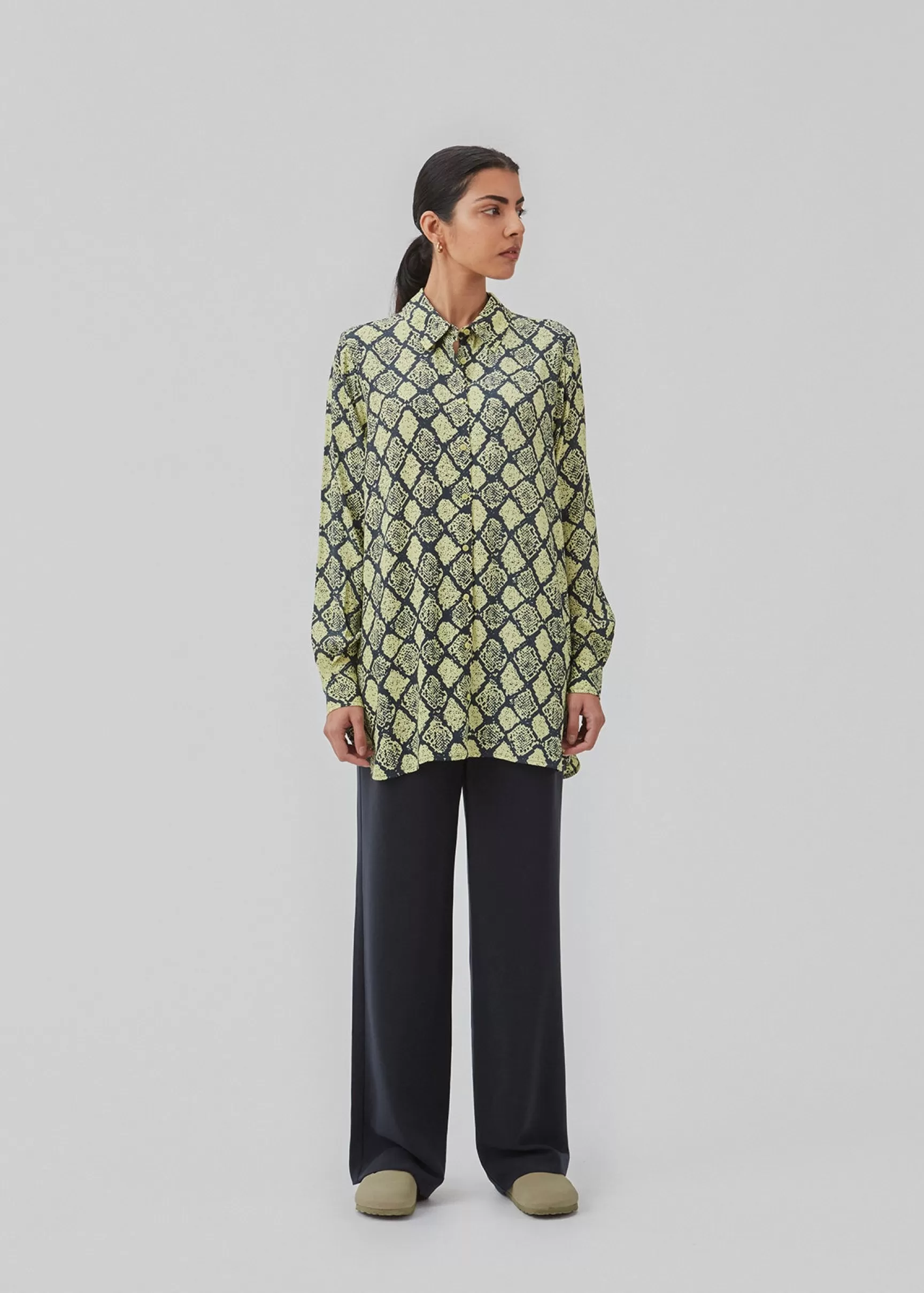 Sale Modström CamilaMD print shirt - Yellow Snake YellowSnake