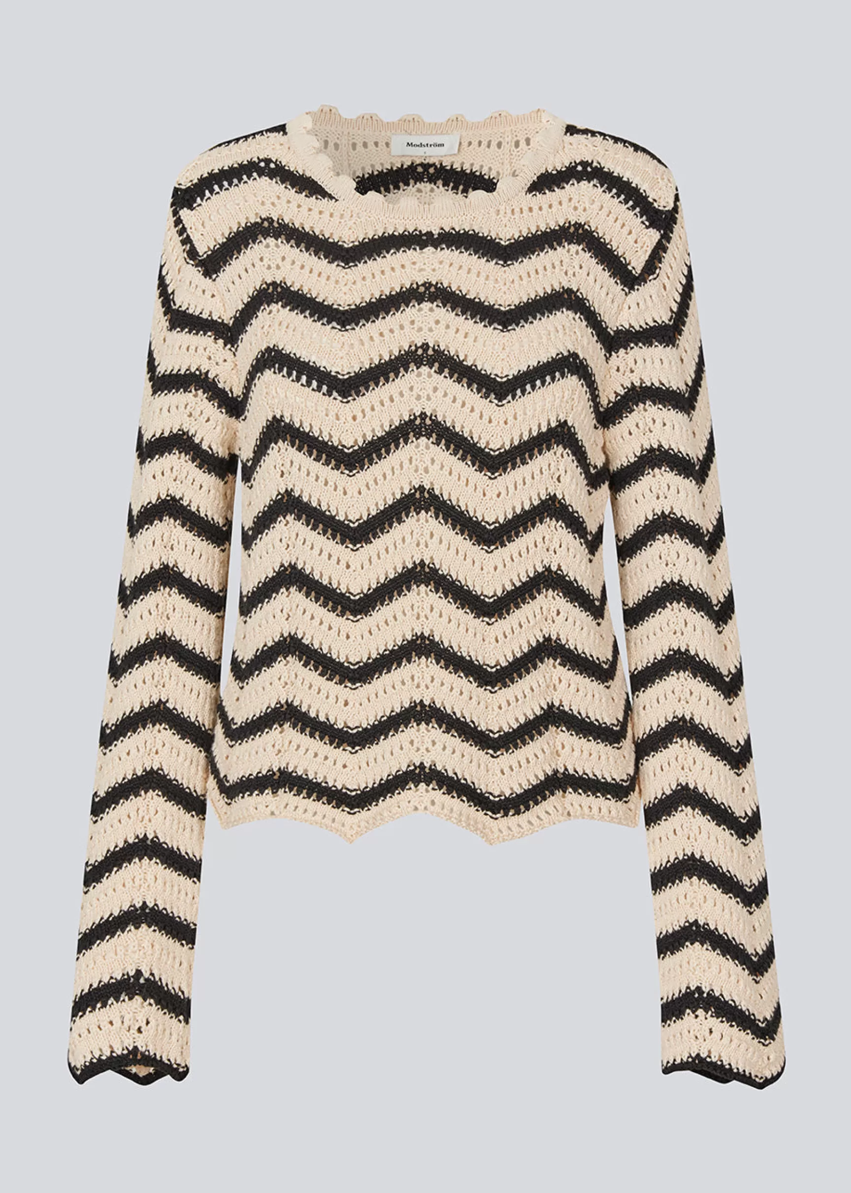 Shop Modström CaryMD o-neck - Summer Sand Thin Black Stripe SummerSandThinBlackStripe