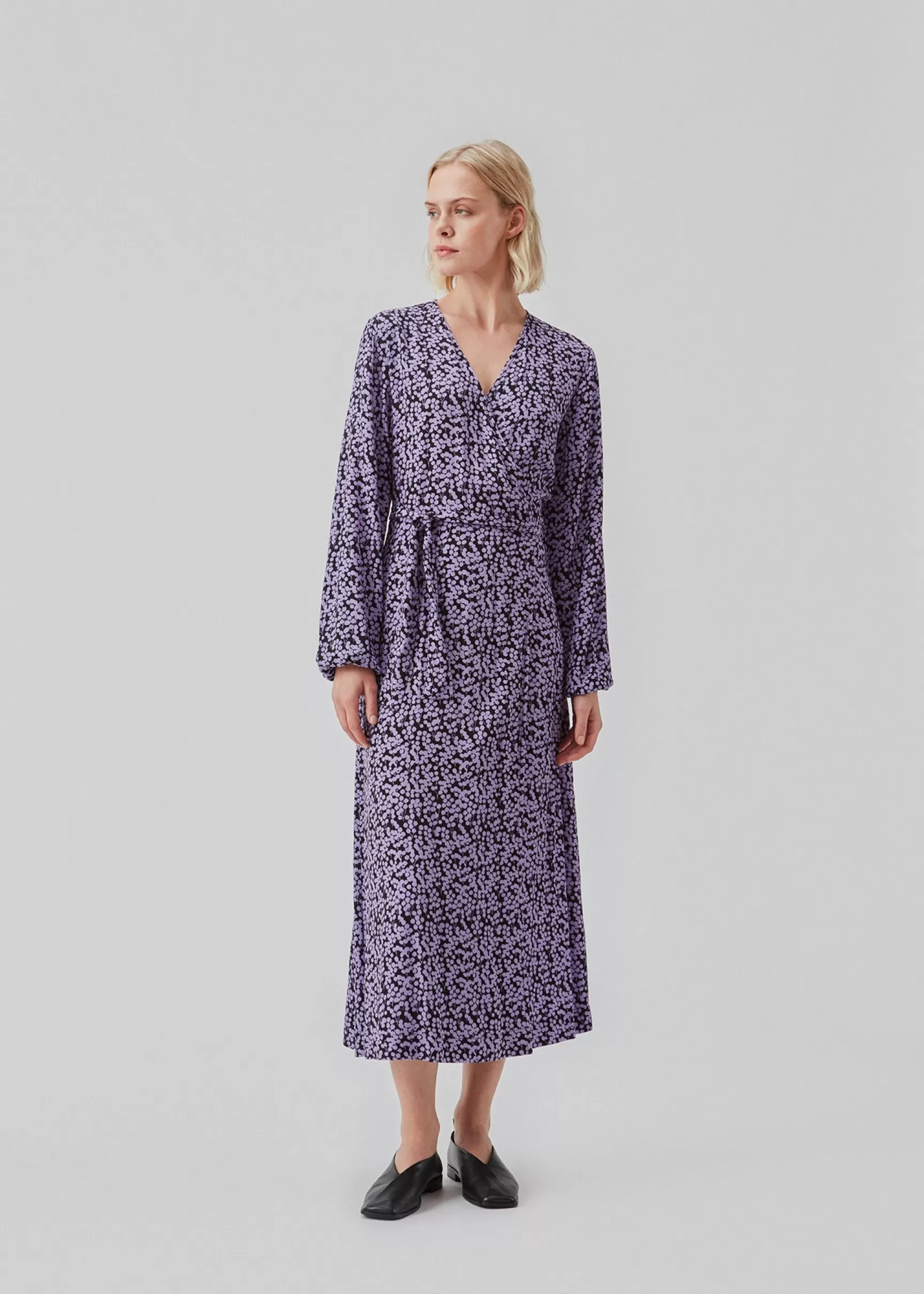 Sale Modström ChesliMD print wrap dress - Purple Flower Buds PurpleFlowerBuds