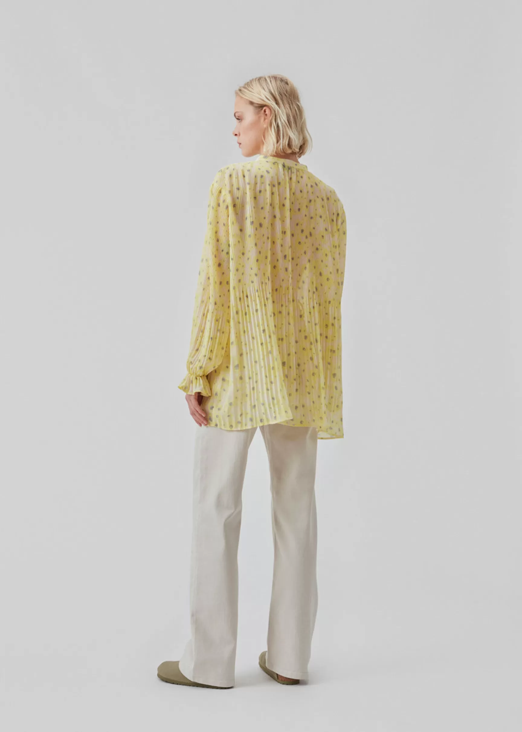 Best Sale Modström CruzMD print shirt - Aqua yellow flower Aquayellowflower