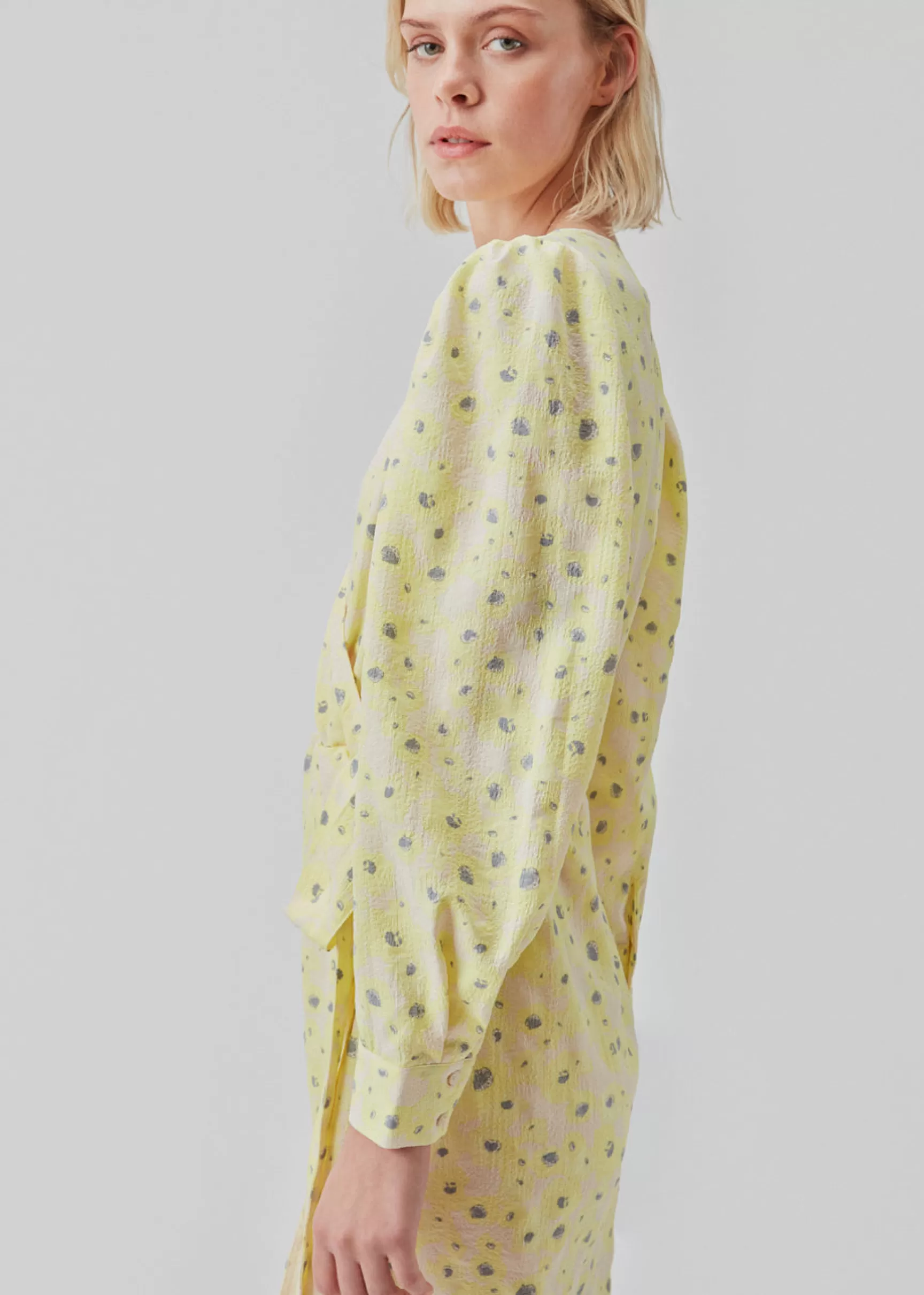 Best Sale Modström CupidMD print dress - Aqua yellow flower Aquayellowflower