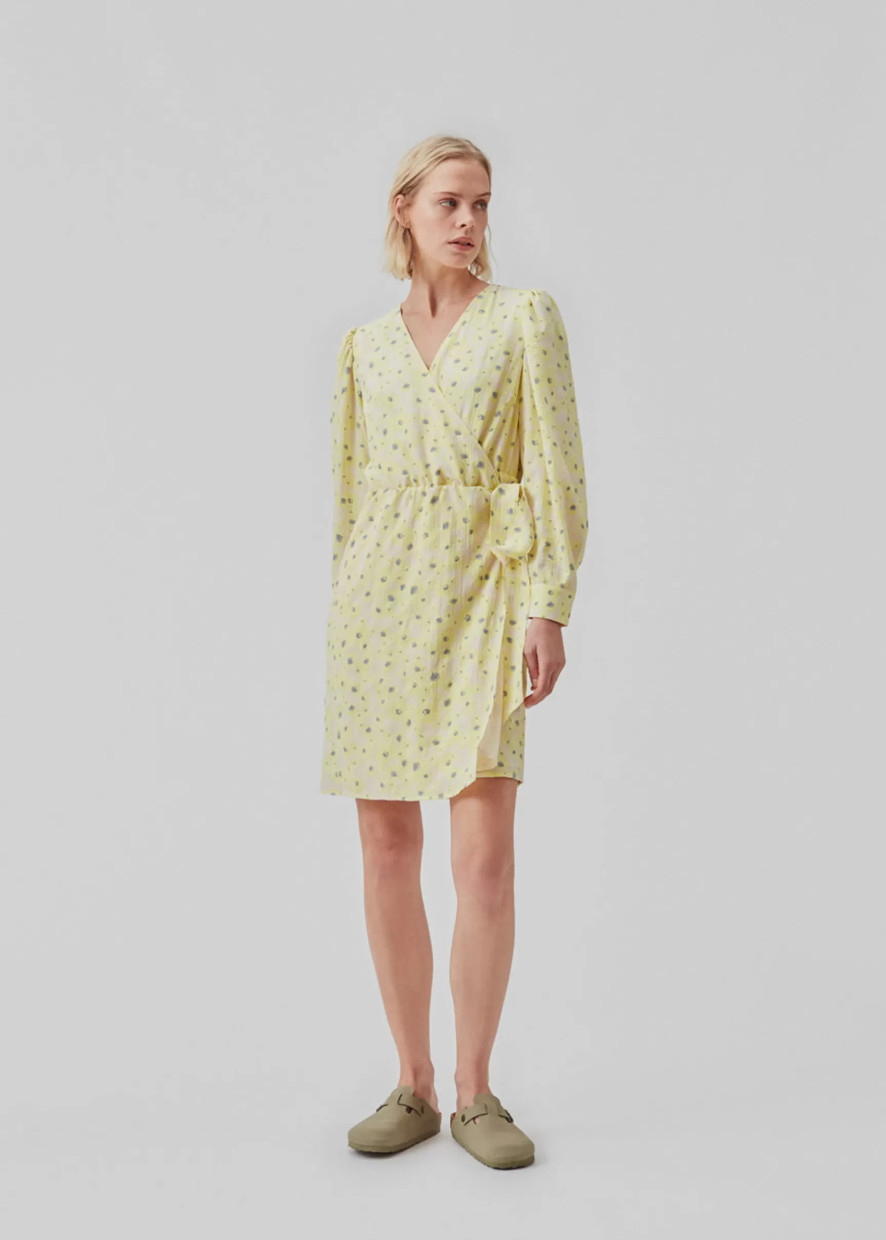 Best Sale Modström CupidMD print dress - Aqua yellow flower Aquayellowflower