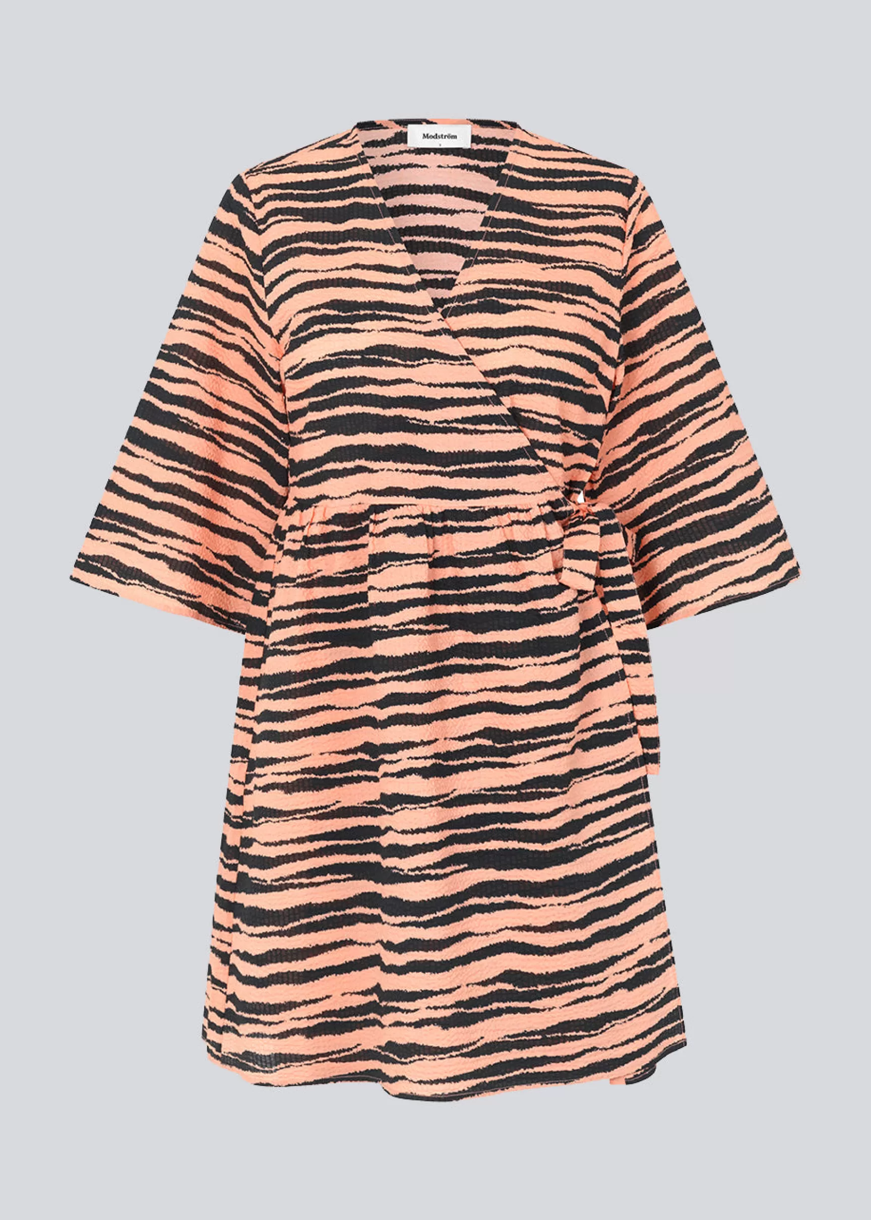 Online Modström DasiaMD print wrap dress - Tiger Peach TigerPeach