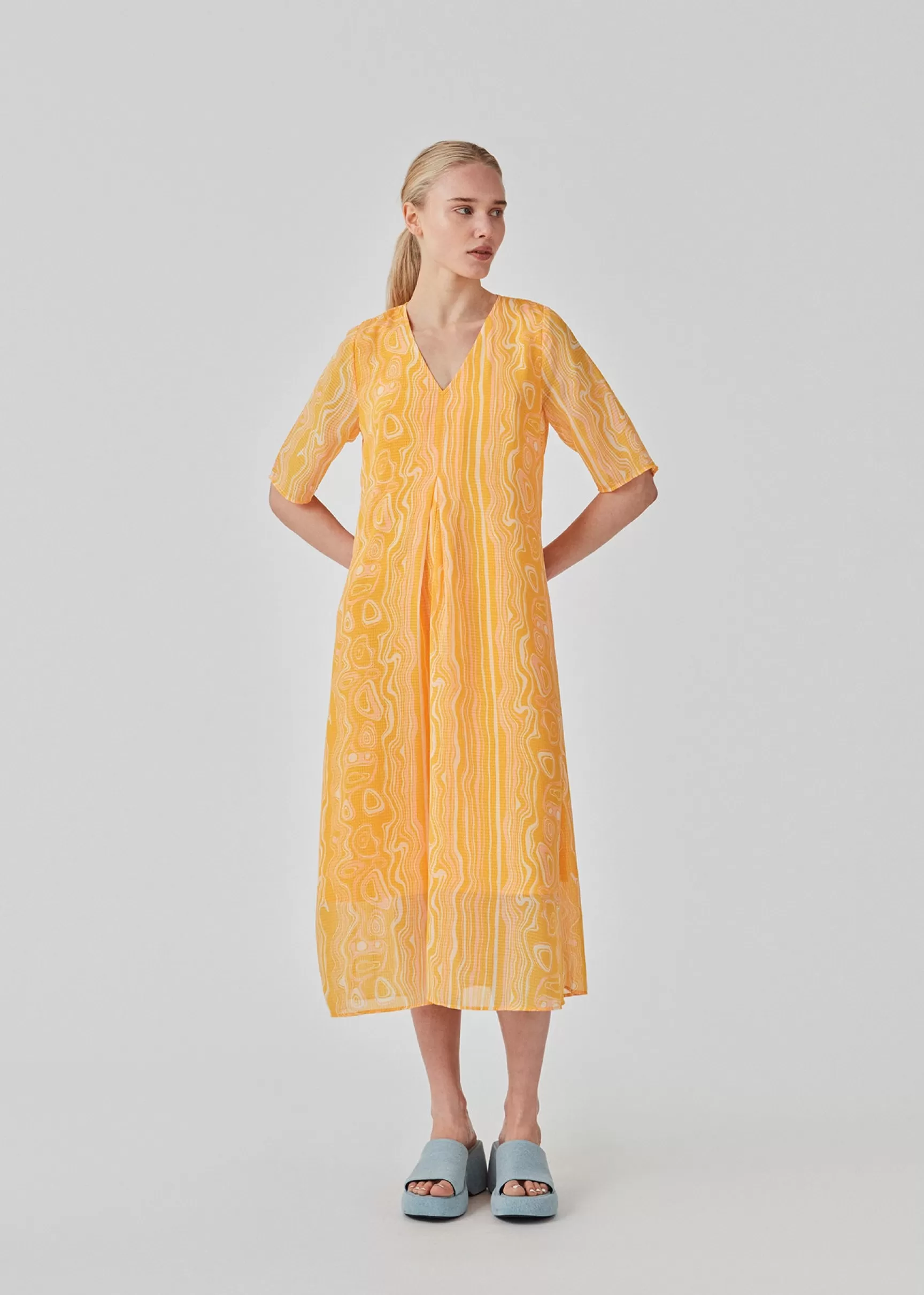 Best Modström DonteMD long print dress - Peachy Swirl PeachySwirl