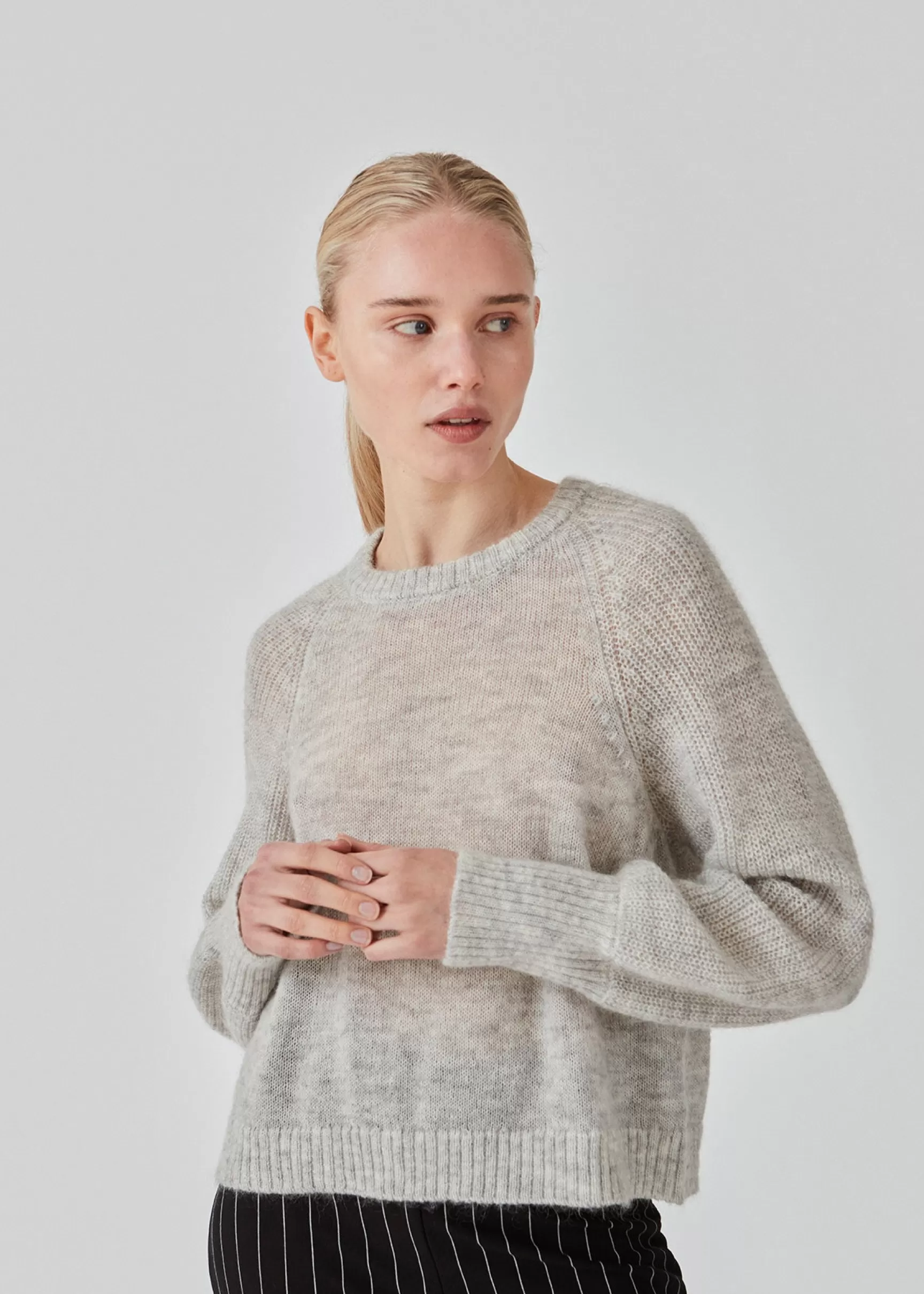 Flash Sale Modström FathiaMD o-neck - Light Grey Melange LightGreyMelange