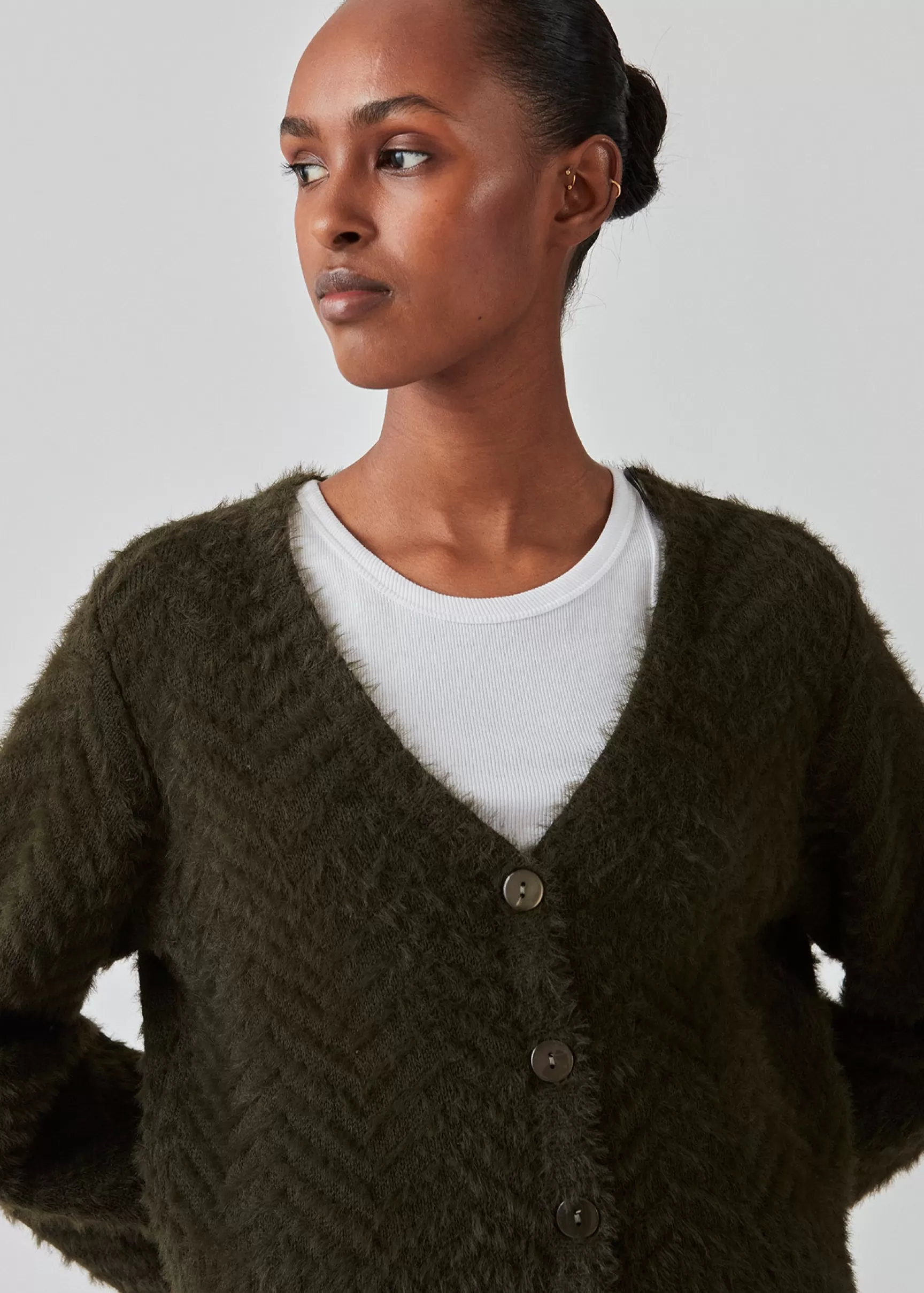 Hot Modström FloriaMD cardigan - Deep Pine DeepPine