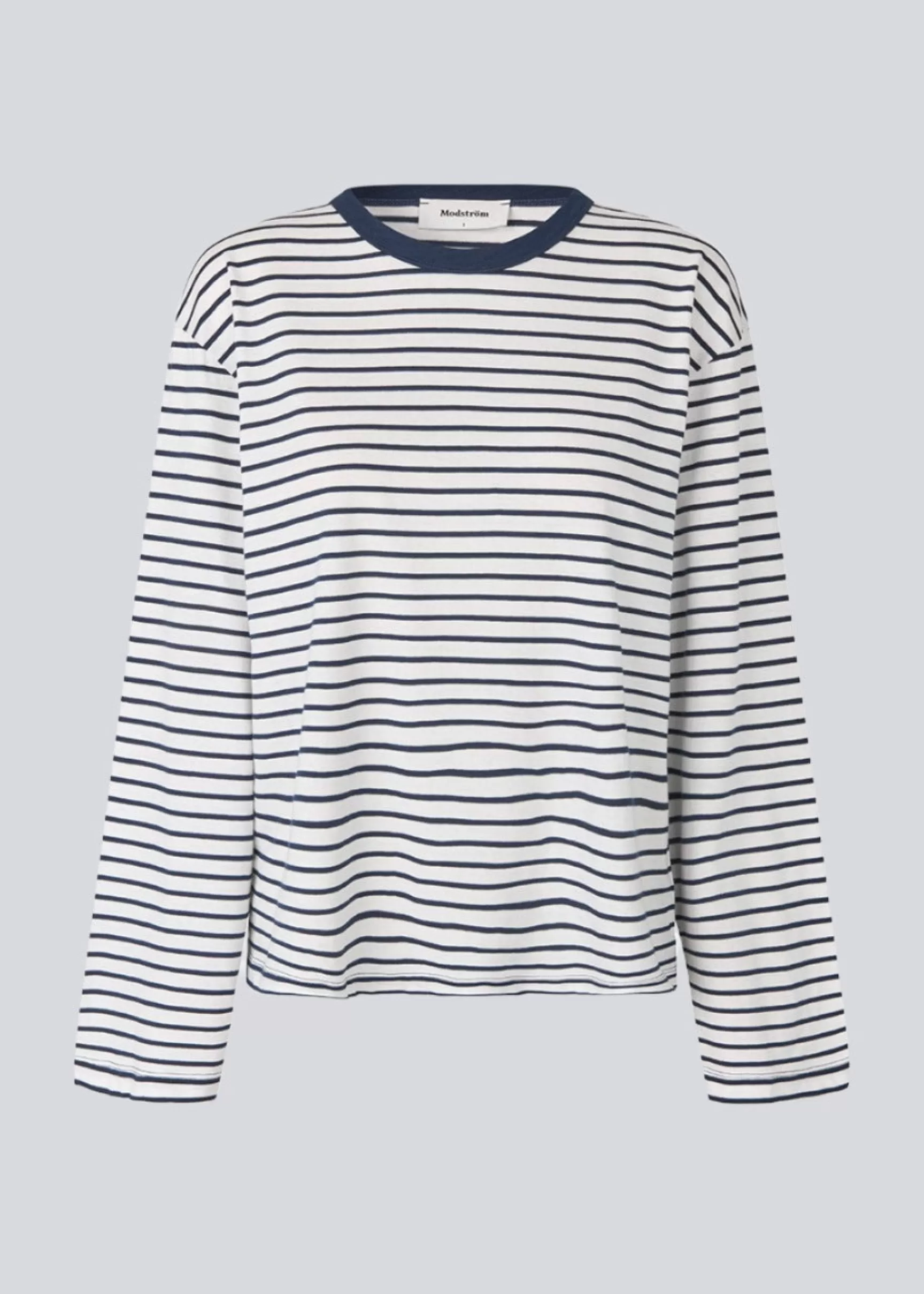 Outlet Modström HellenMD LS stripe t-shirt - Soft Navy Stripe SoftNavyStripe