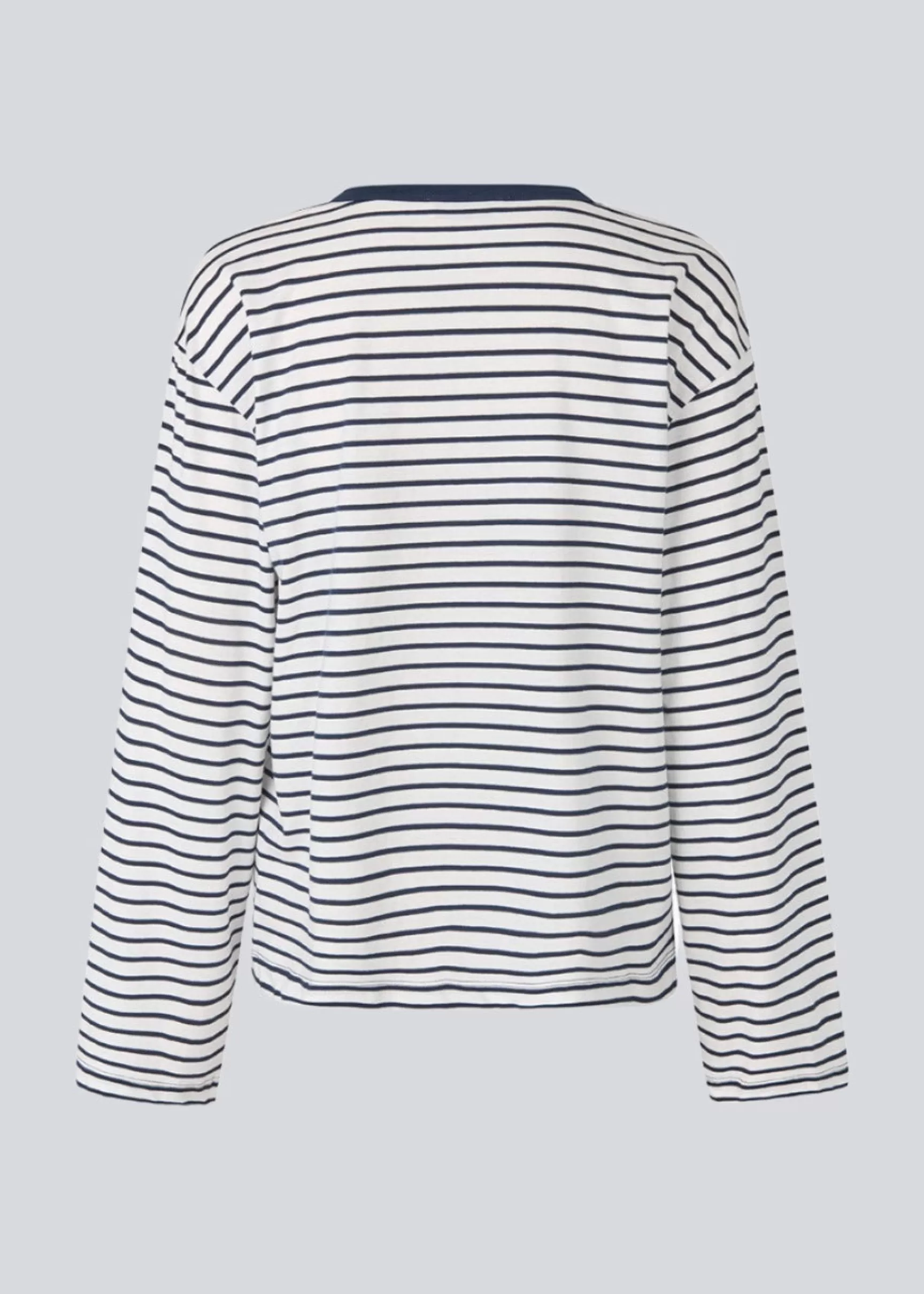 Outlet Modström HellenMD LS stripe t-shirt - Soft Navy Stripe SoftNavyStripe