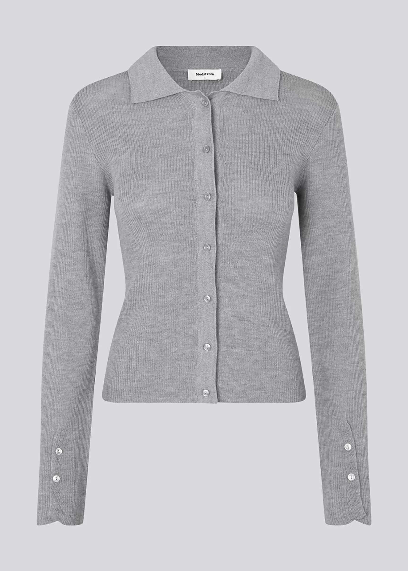 Clearance Modström HirokiMD cardigan - Grey Melange GreyMelange