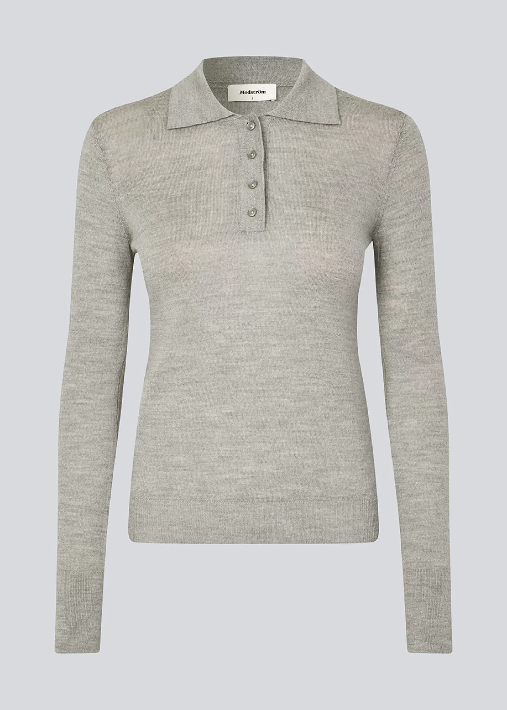 Outlet Modström HirokiMD polo - Grey Melange GreyMelange