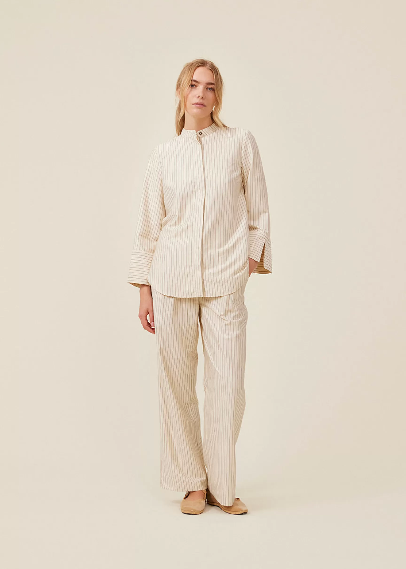 Cheap Modström IsabelMD pants - Summer Sand Pinstripe SummerSandPinstripe