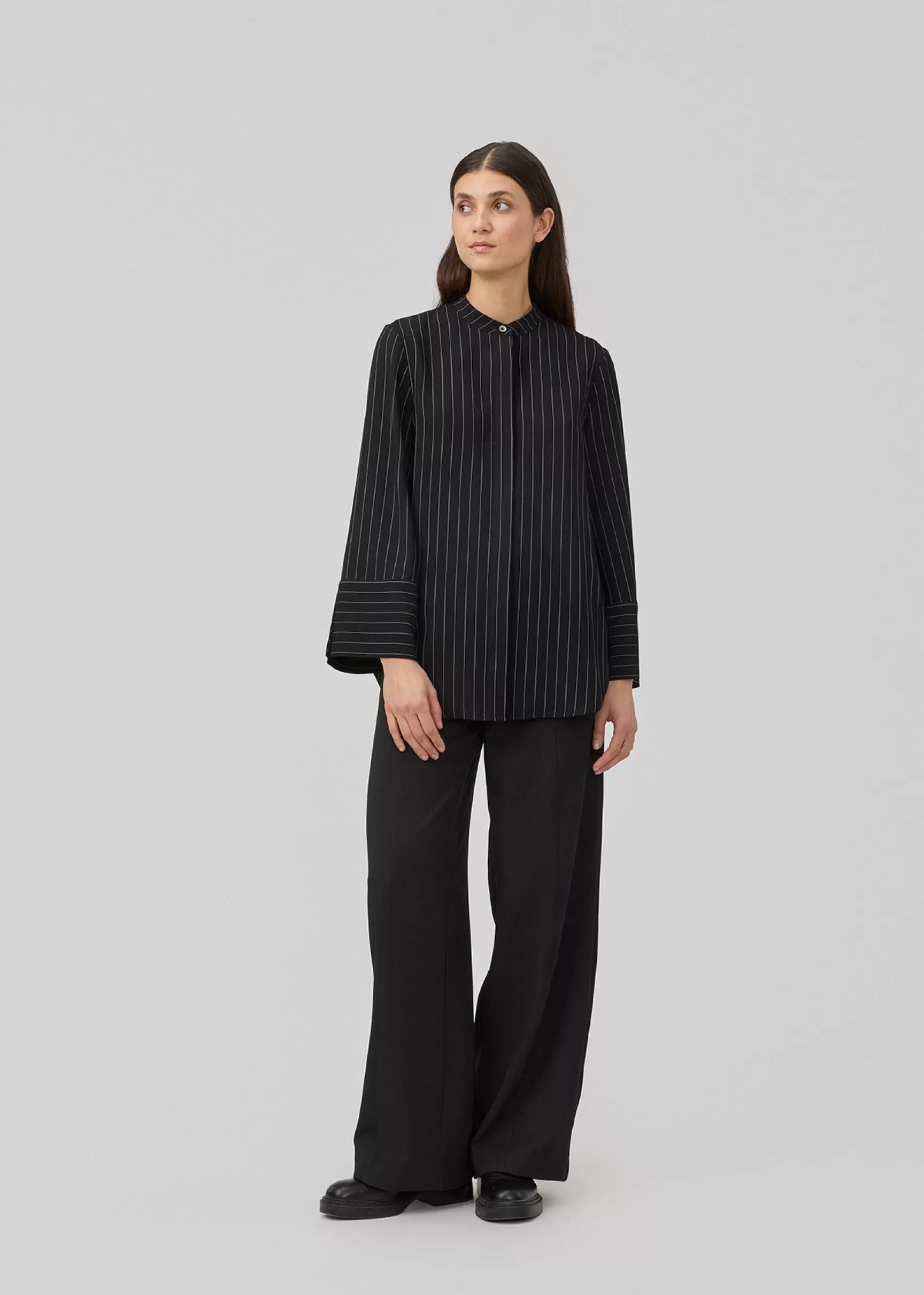 Fashion Modström IsabelMD shirt - Black Pinstripe BlackPinstripe