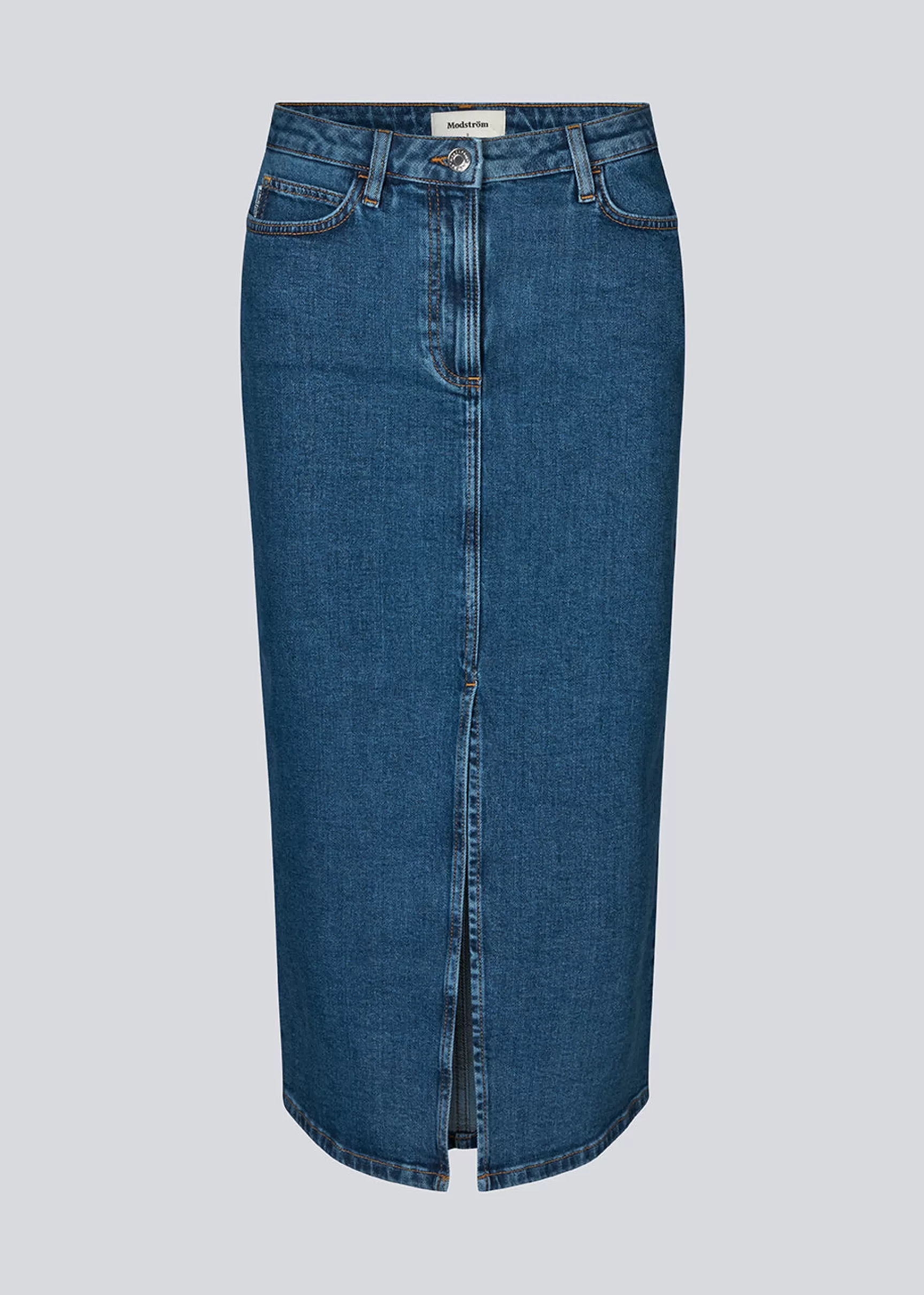 Shop Modström IvannaMD long skirt - Distressed Blue DistressedBlue