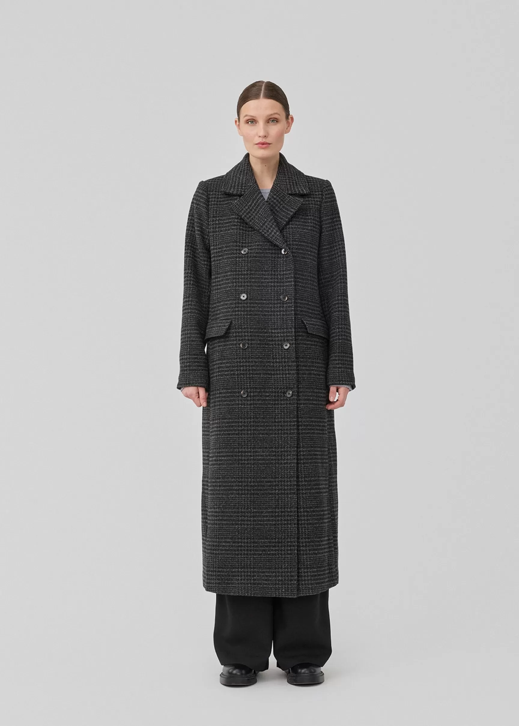 Store Modström JuniperMD check coat - Dark Gray Check DarkGrayCheck