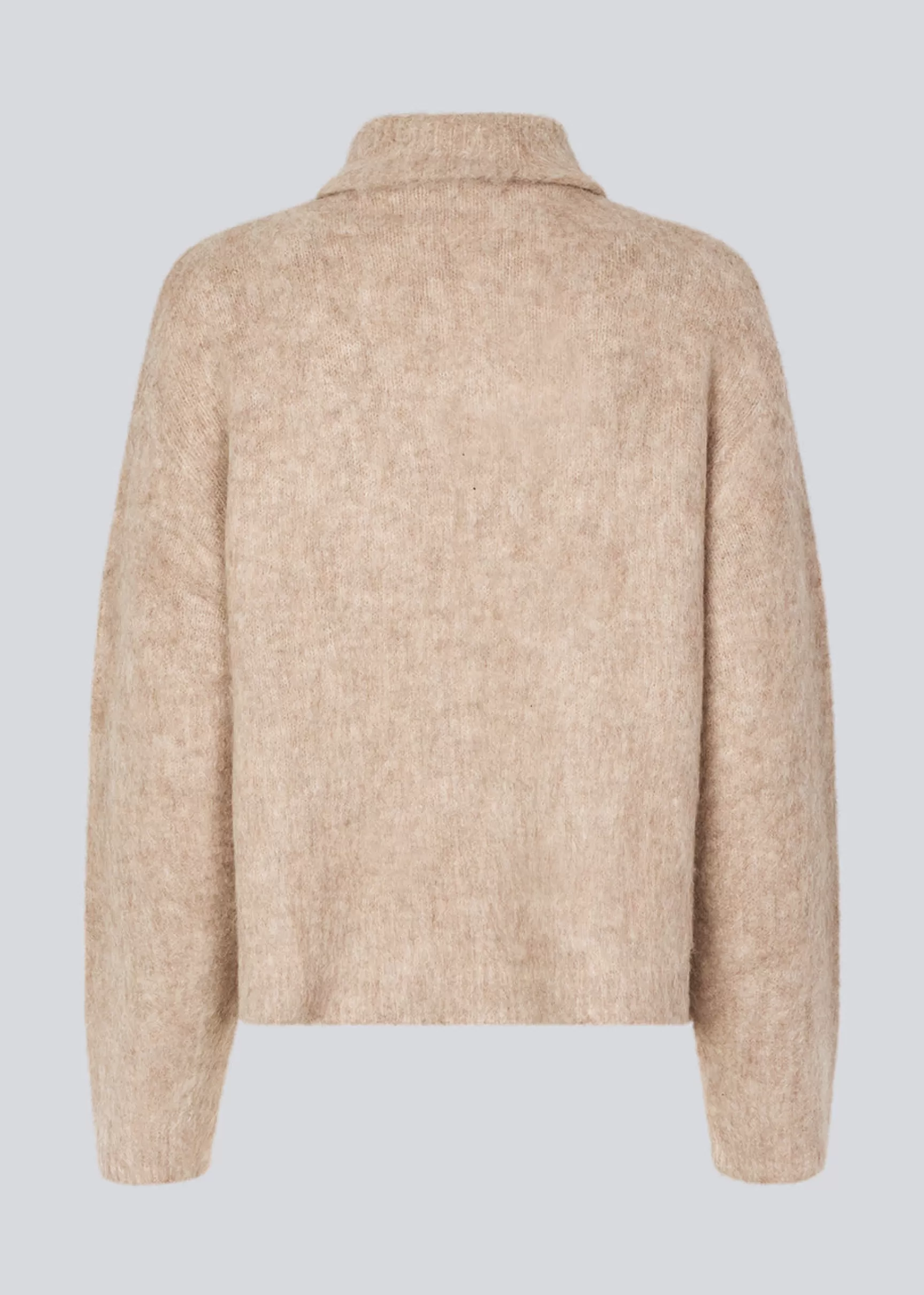 Best Modström KaneMD zip t-neck - Beige melange Beigemelange