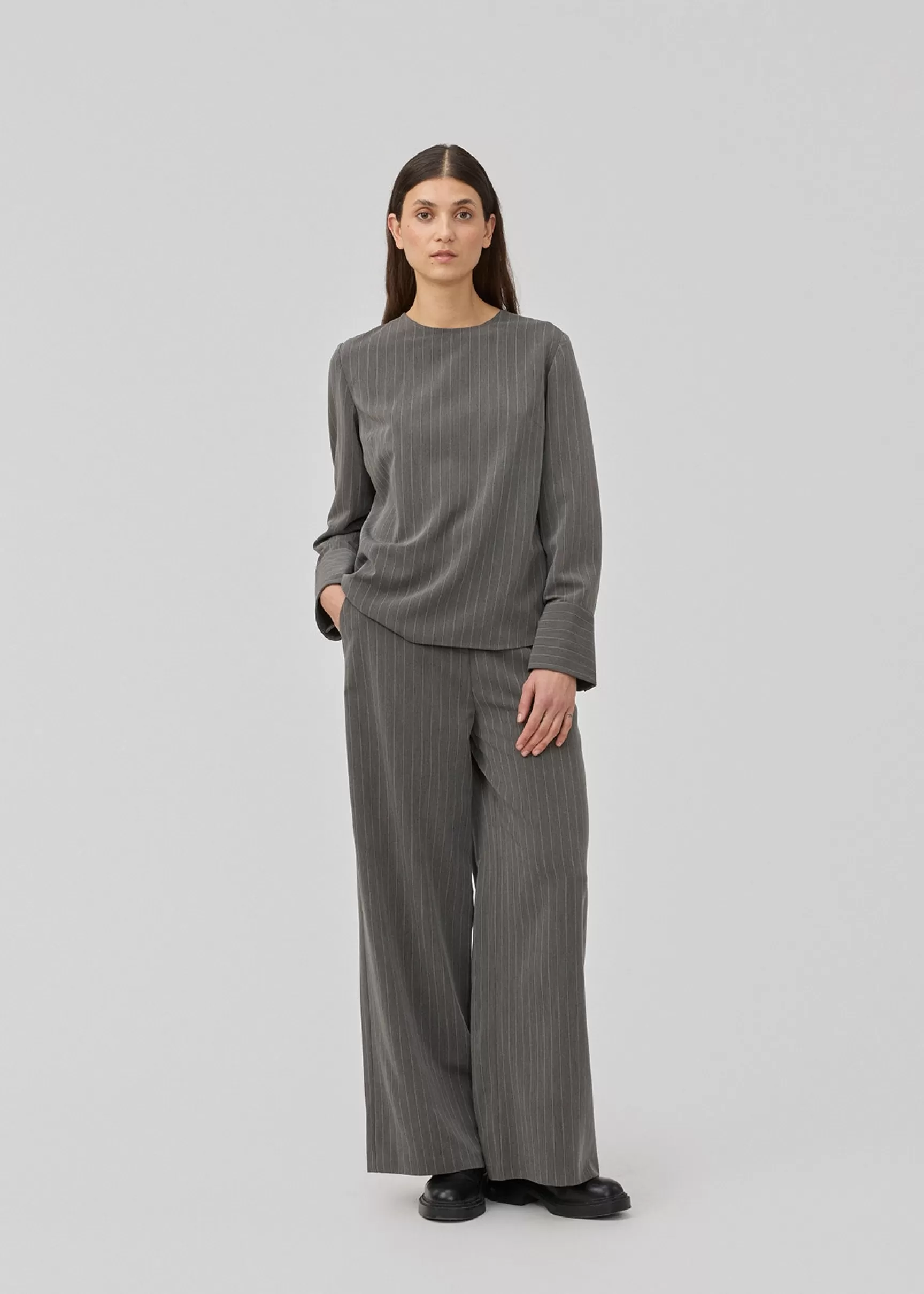 Best Modström KemmaMD pants - Grey Pinstripe GreyPinstripe