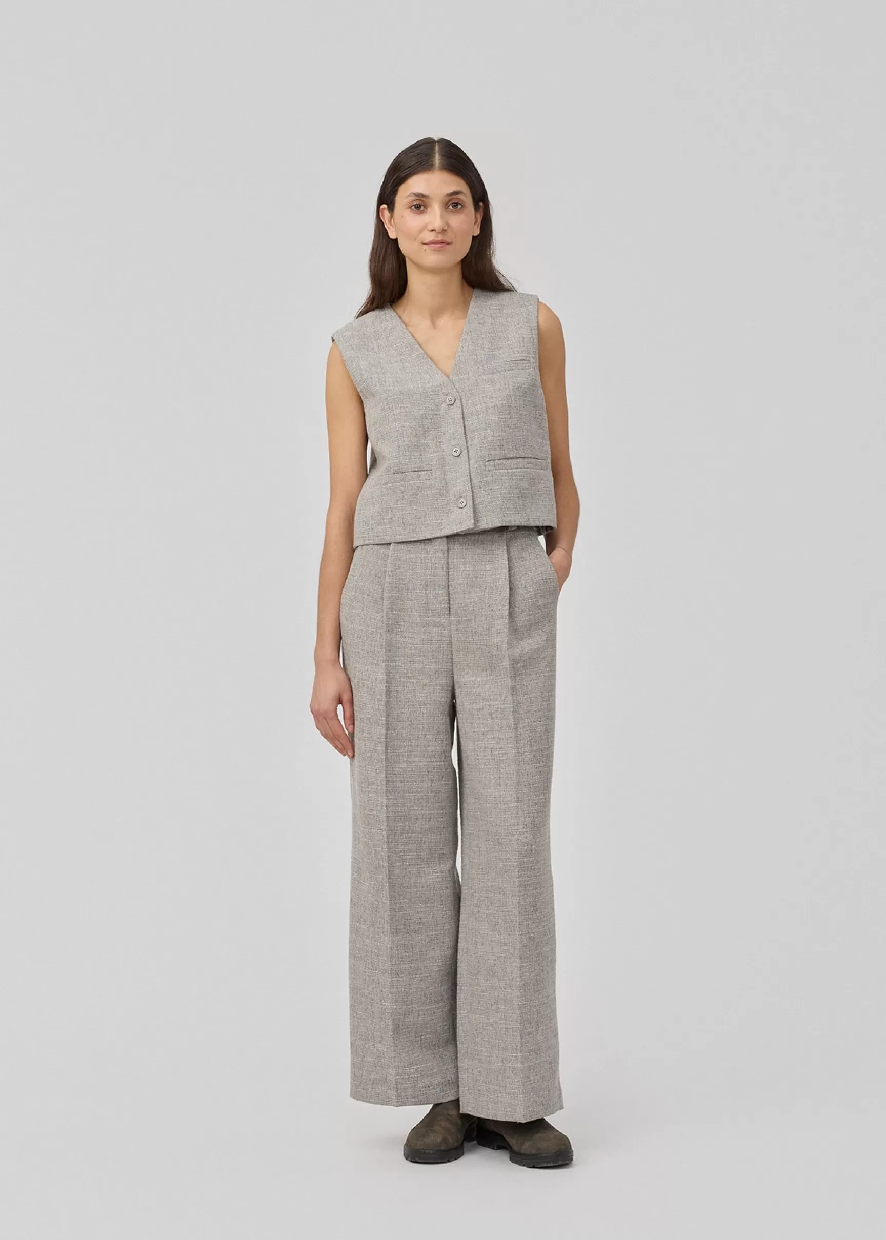 Discount Modström KieraMD pants - Grey Melange GreyMelange