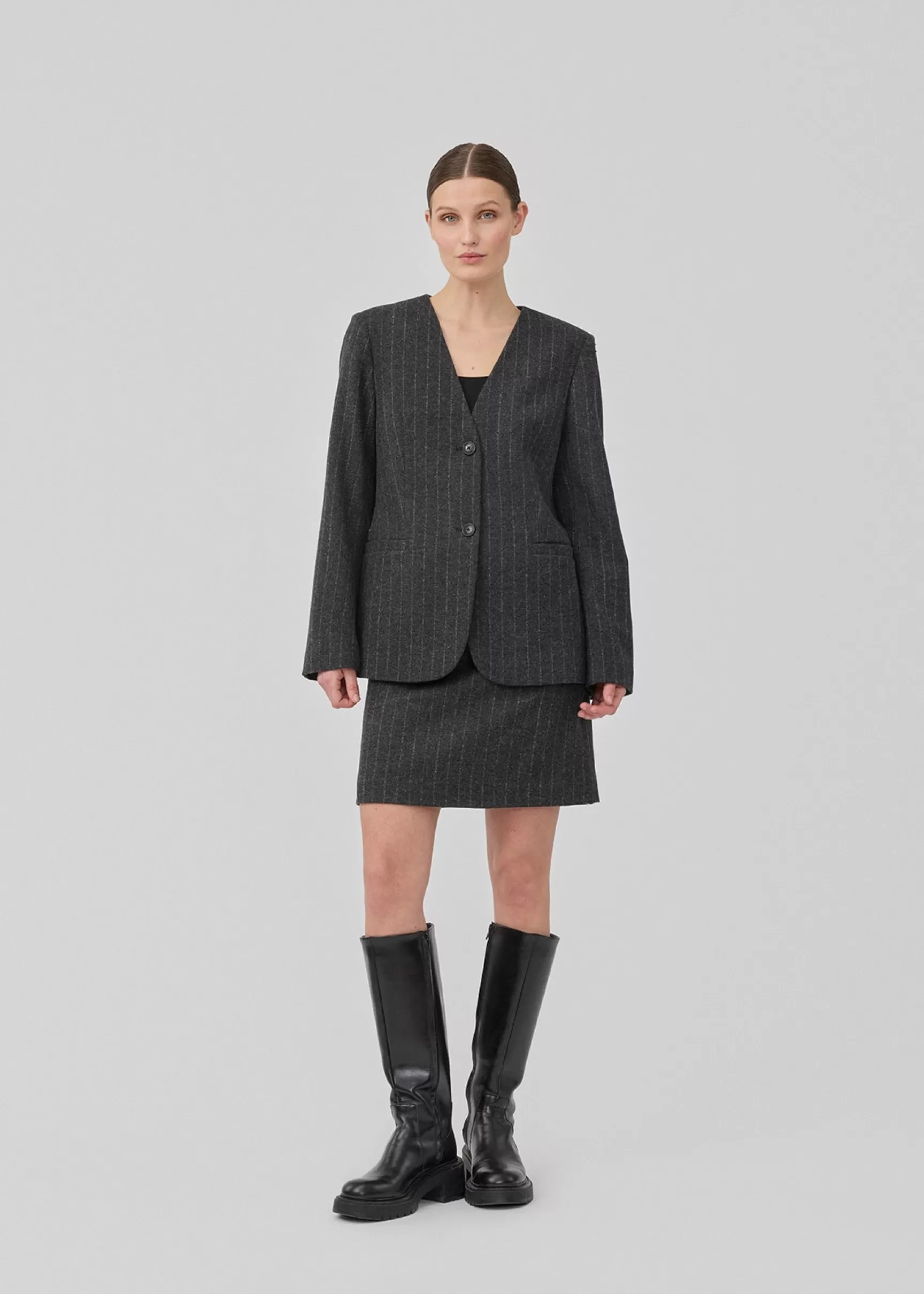 Discount Modström KristolMD blazer - Dark Grey Pinstripe DarkGreyPinstripe