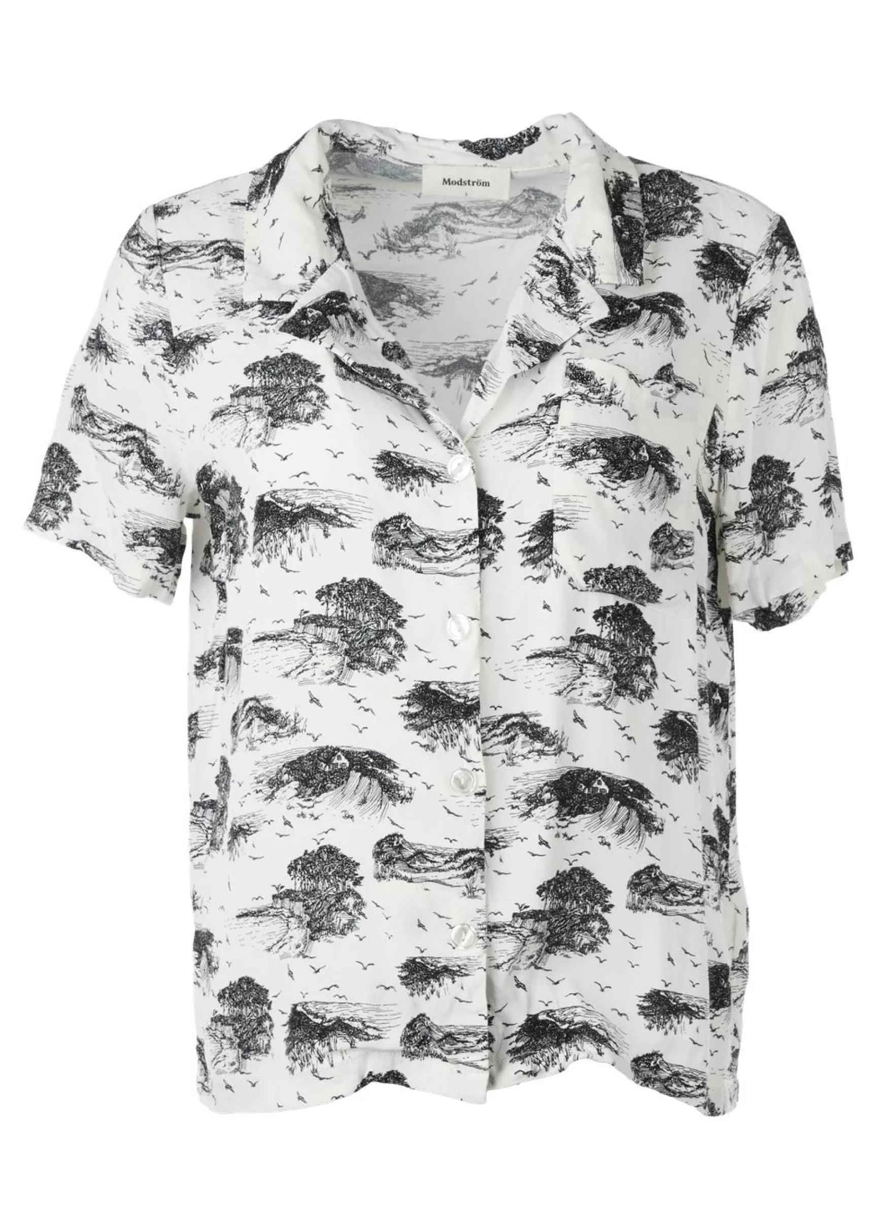 Outlet Modström Preloved Ivar print shirt, varen er en brugt style - Shore
