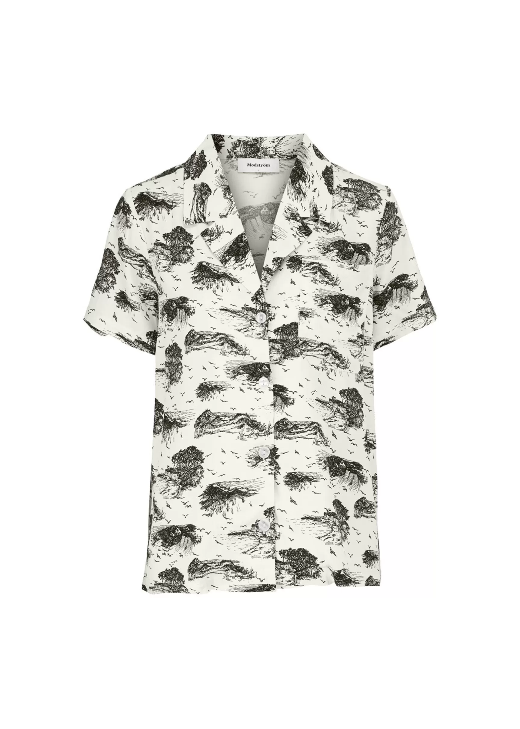 Outlet Modström Preloved Ivar print shirt, varen er en brugt style - Shore