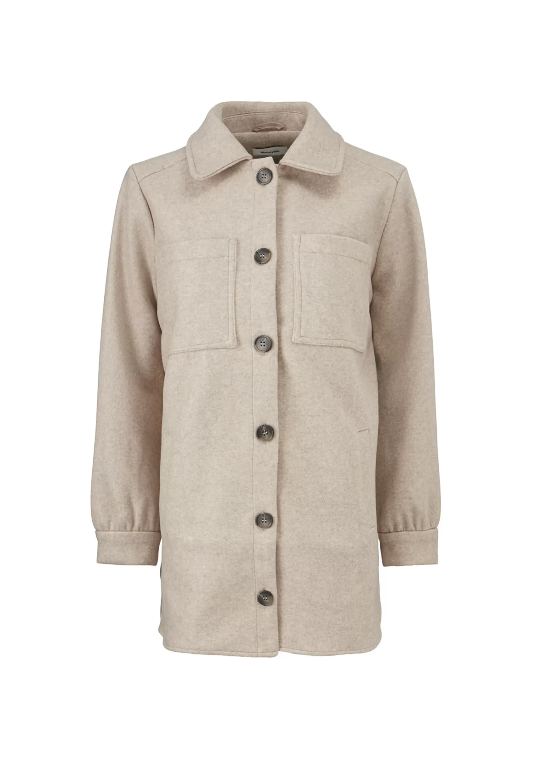 Fashion Modström Preloved Tanja solid coatigan, varen er en brugt style - Beige melange Beigemelange