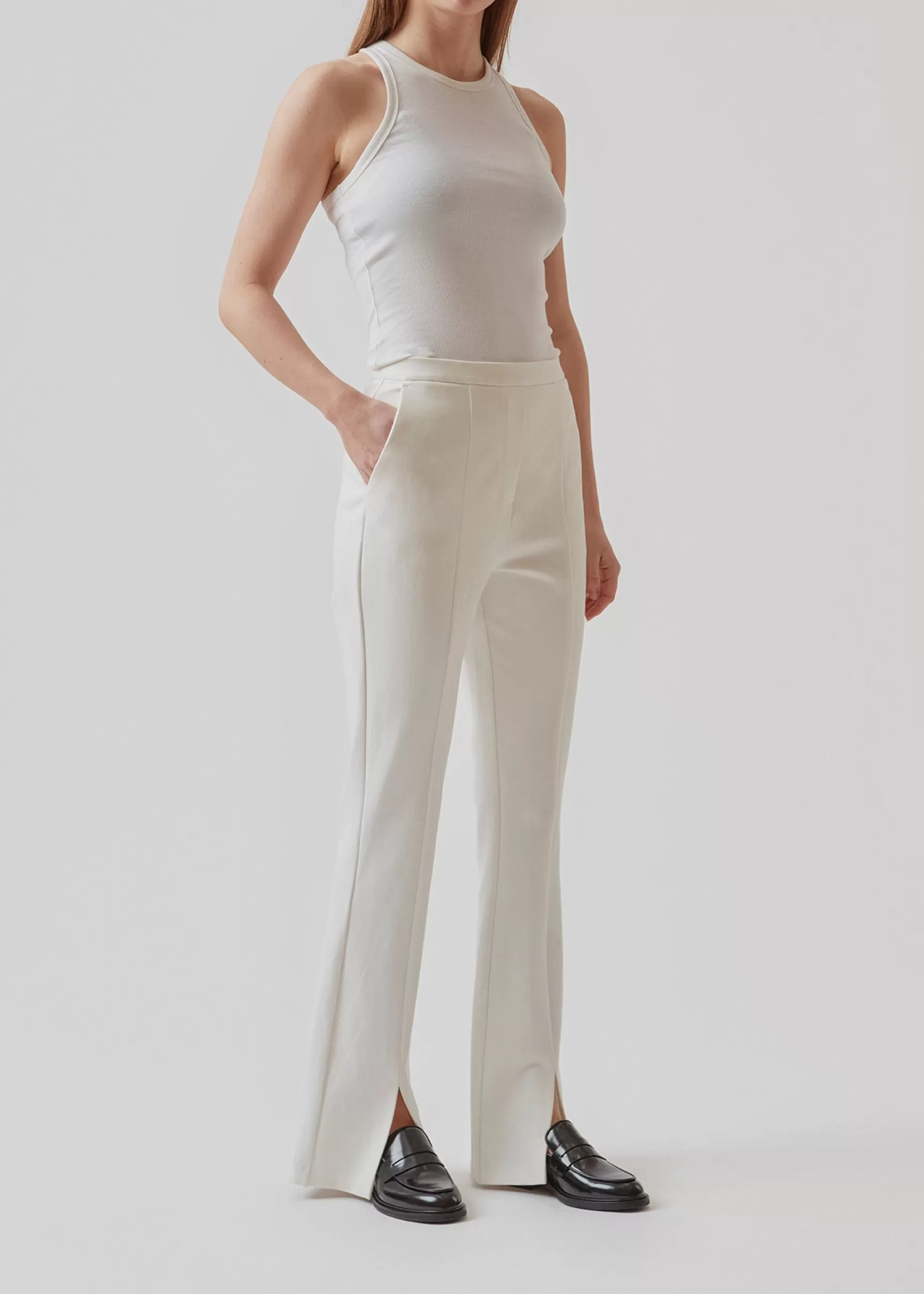 Best Sale Modström TannyMD slit pants - Off White OffWhite