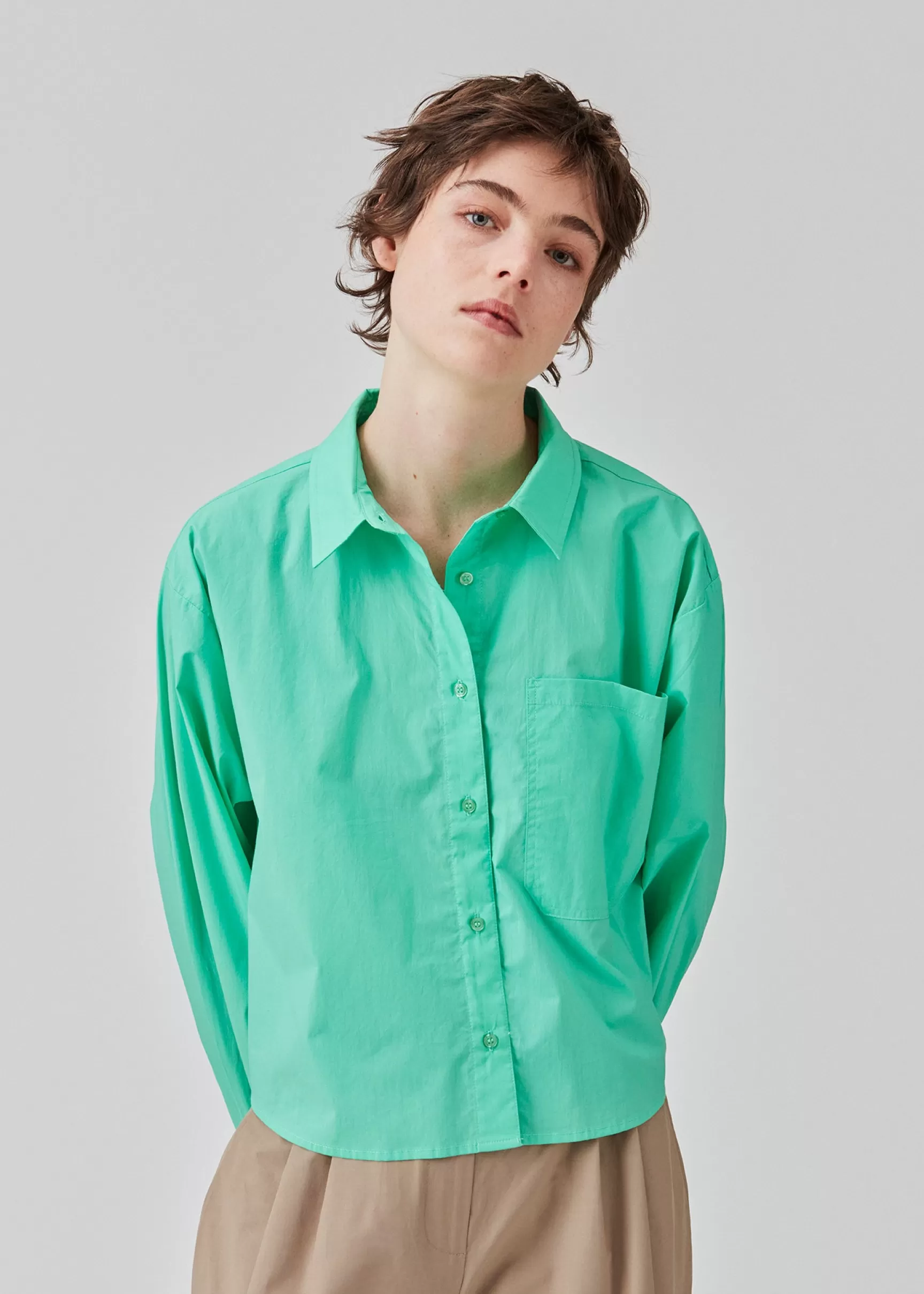 Flash Sale Modström TapirMD cropped shirt - Calm Jade CalmJade