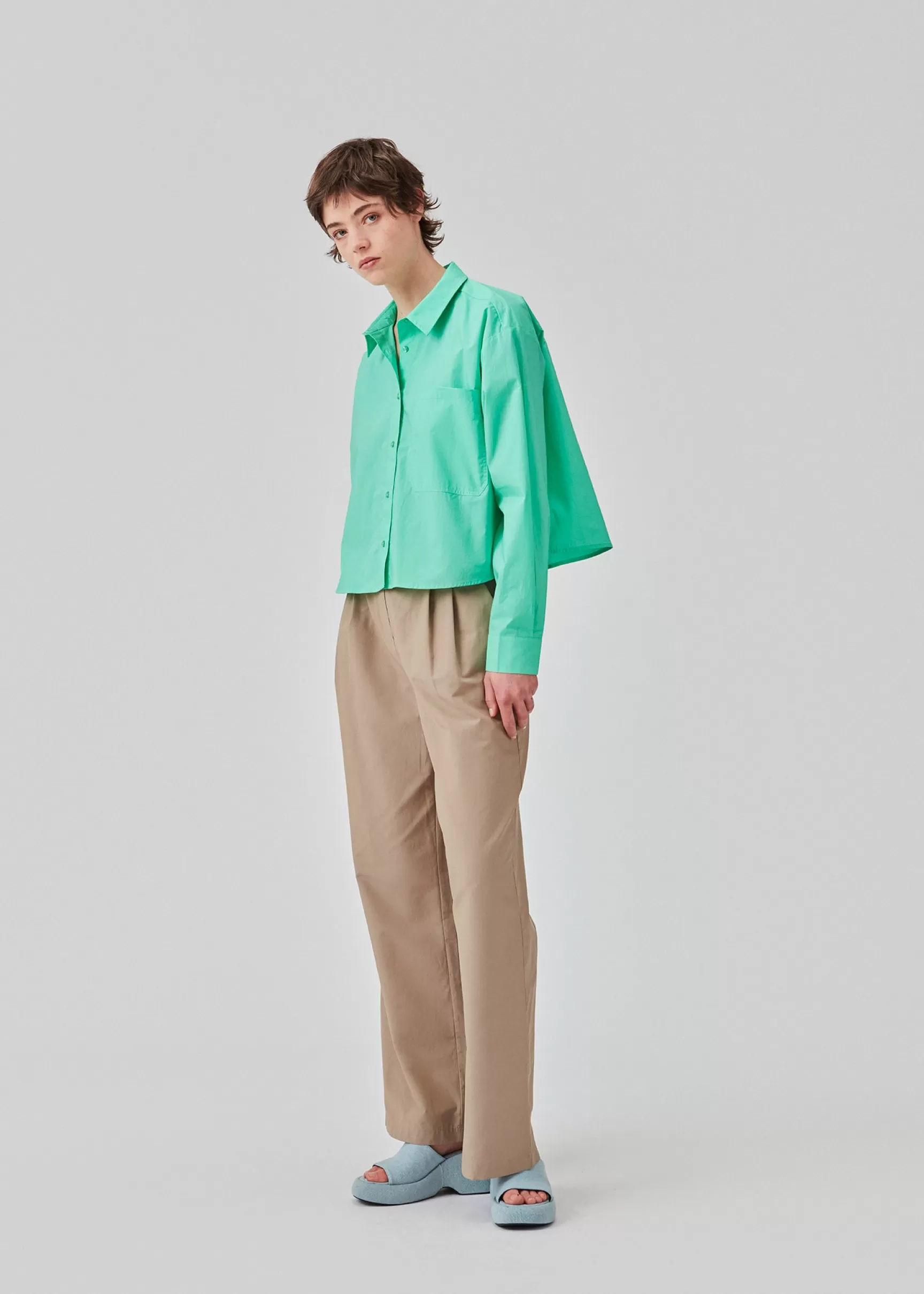 Flash Sale Modström TapirMD cropped shirt - Calm Jade CalmJade