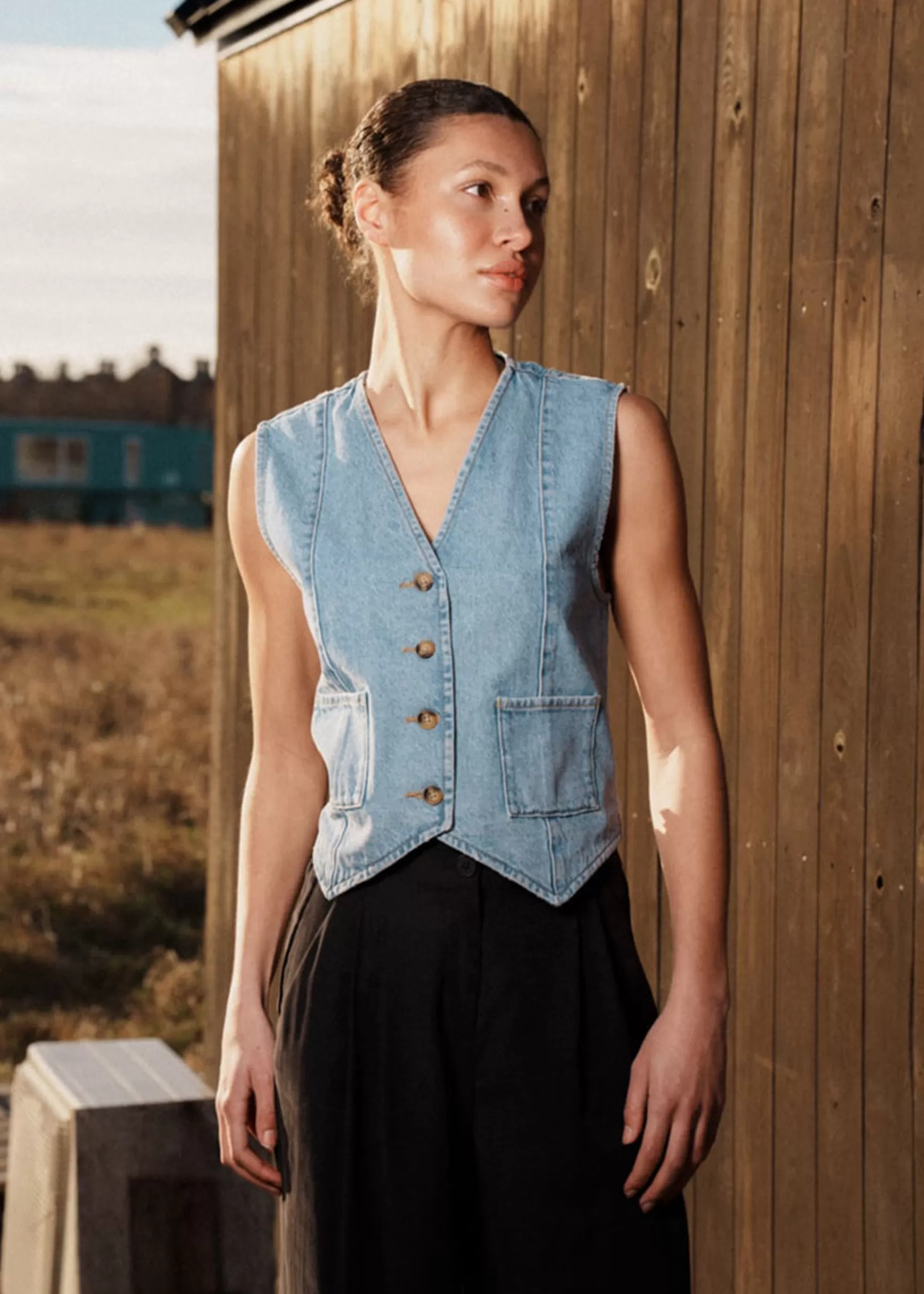 Hot Modström TylinMD vest - Light Blue Wash LightBlueWash